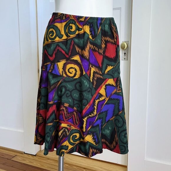 Funky soft 80s rayon skirt - Picture 1 of 4